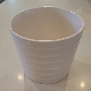 Pottery Barn White Modern Flower Pot